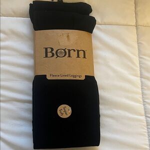 Born Cozy Thermal Base Fleece Lined Layer Leggings in Black 2 pack